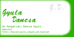 gyula dancsa business card